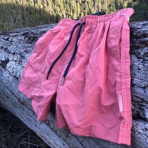 Vintage Salmon Pink Hot Swim Trunks
